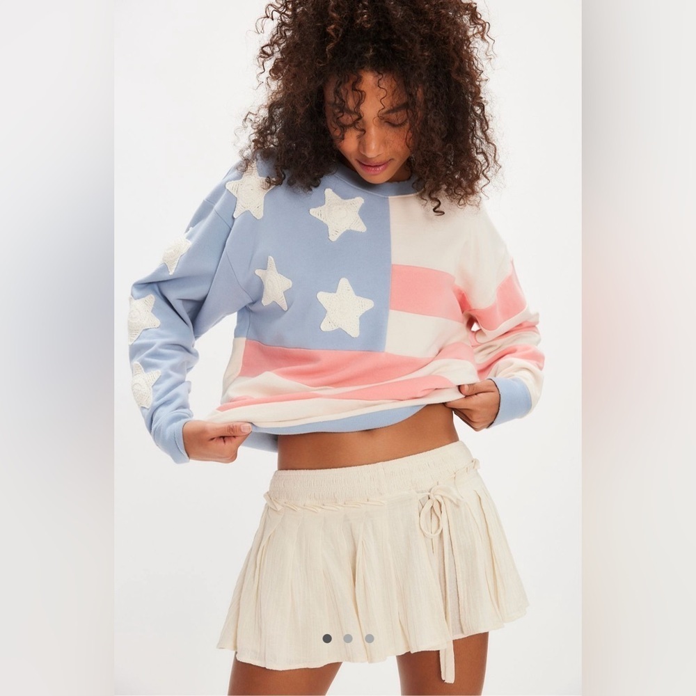 Free People x Tricia Fix Stars and Stripes Sweatshirt